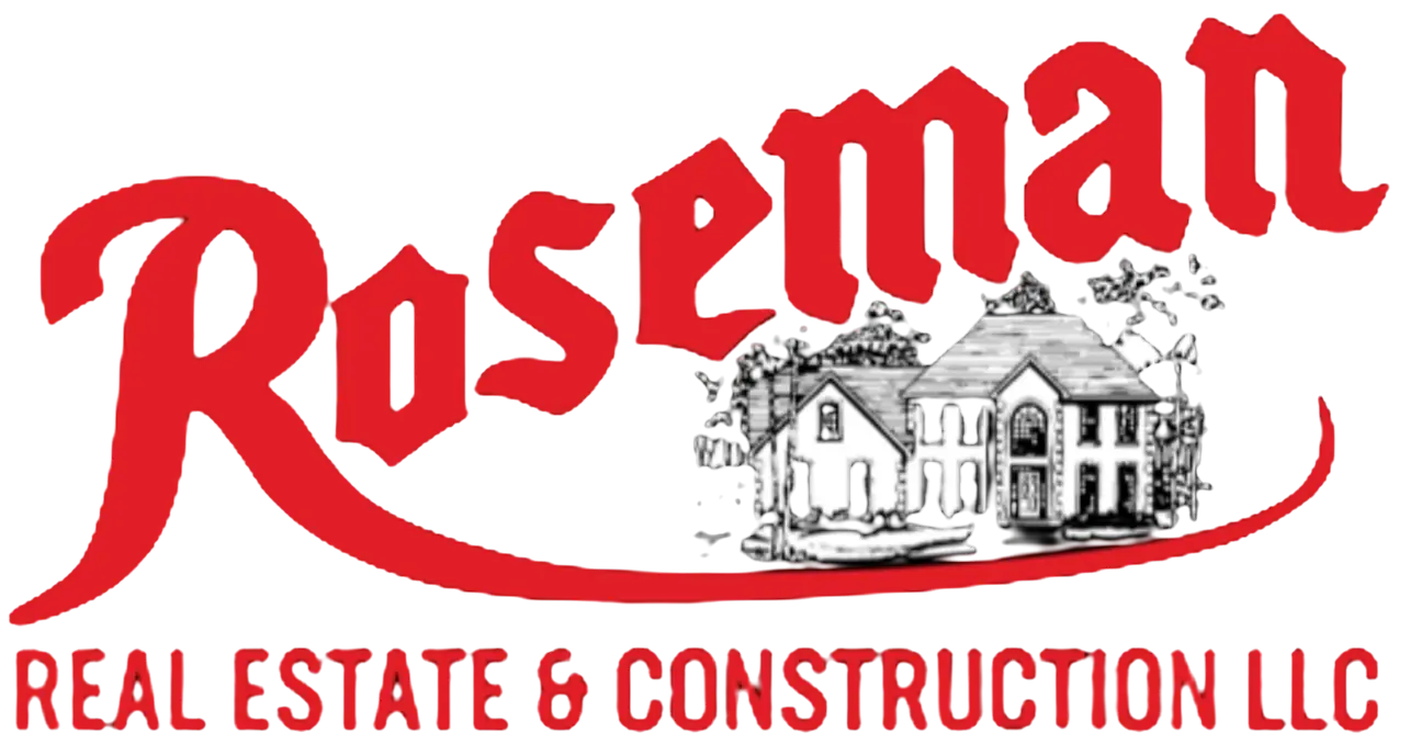 Logo for Rosemont Real Estate & Construction with a house illustration.